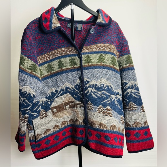 Vintage Sonoma Wool Blend Scenic Tapestry Jacket L - Picture 14 of 14
